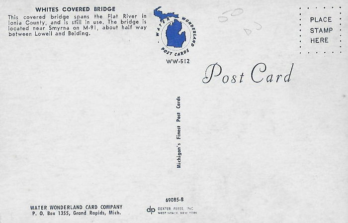 Whites Covered Bridge - Old Postcard (newer photo)